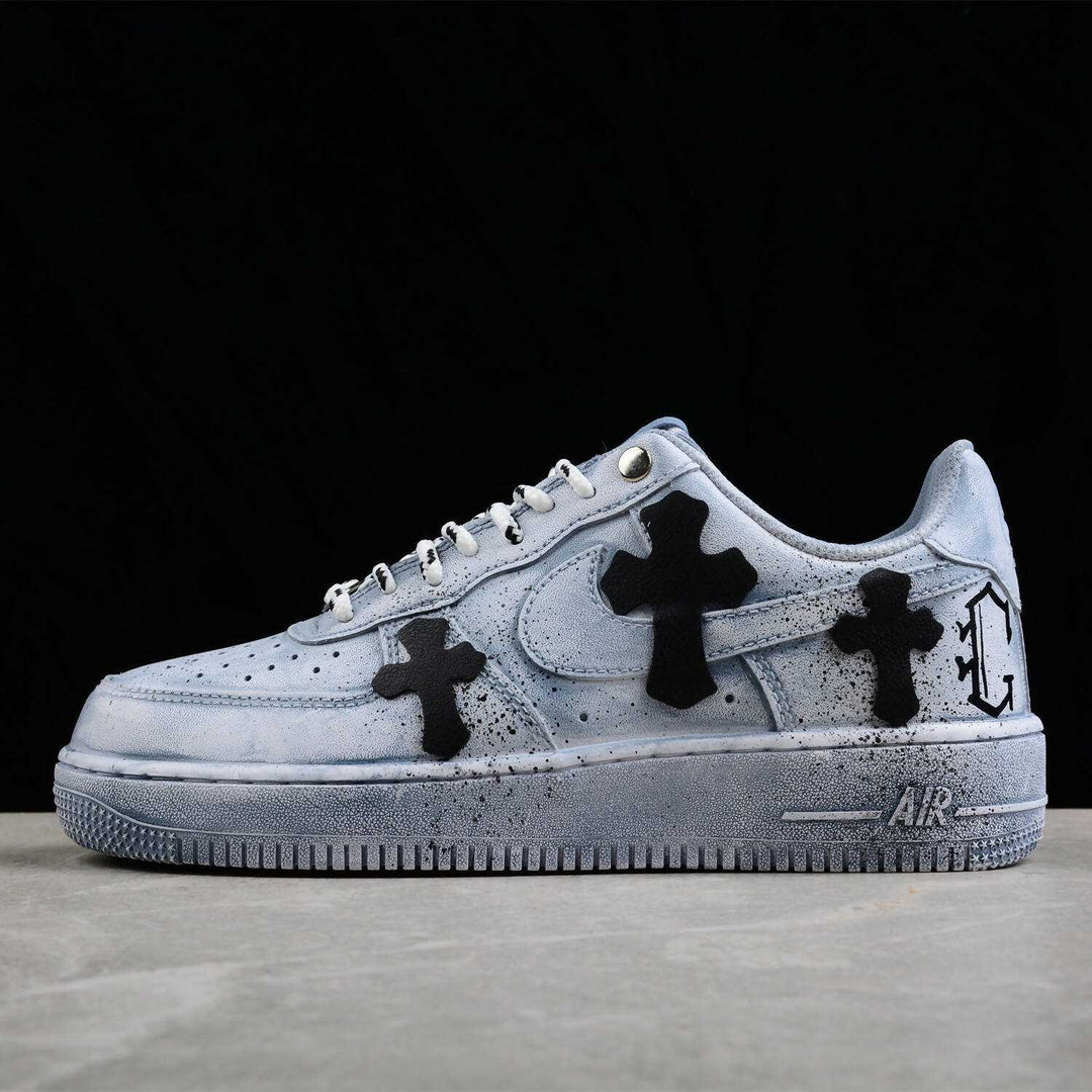 BLUE/PINK CHROME HEARTS Custom Air Force 1