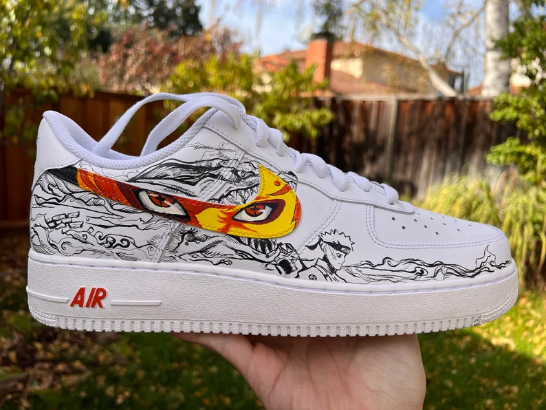 Naruto Theme Orange Black Custom Air Force 1