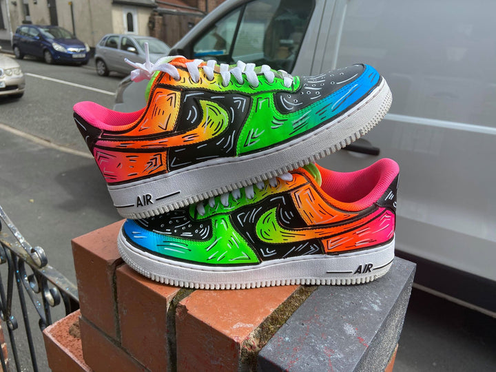 Neon Graffiti Multicolor Custom Air Force 1