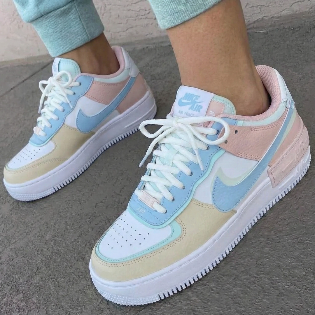 Pastel Baby Blue Baby Pink Custom Air Force 1