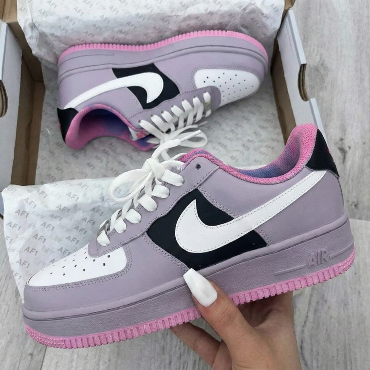 Pastel Purple Black Baby Pink Custom Air Force 1