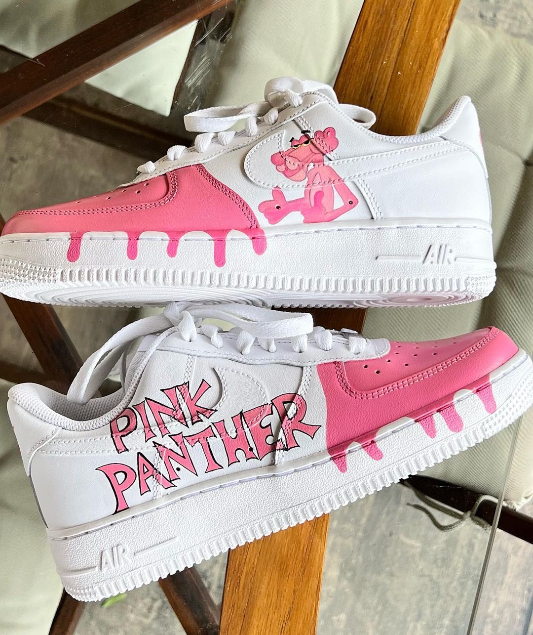 Pink Panther Pattern Pink White Custom Air Force 1 – XX CUSTOM