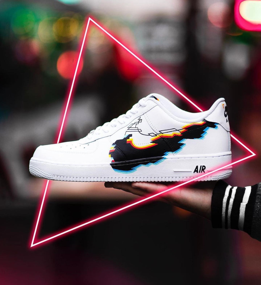 Pixel Pattern Black Color Custom Air Force 1