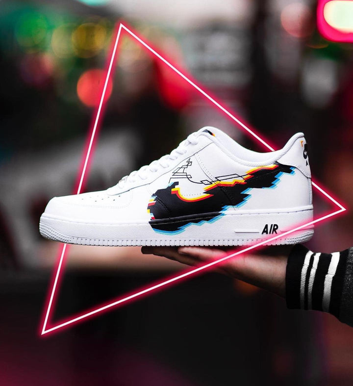 Pixel Pattern Black Color Custom Air Force 1