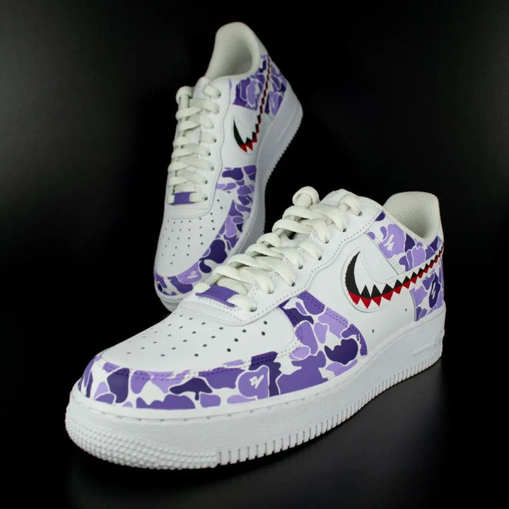 Purple Camo Shark Teeth Custom Air Force 1