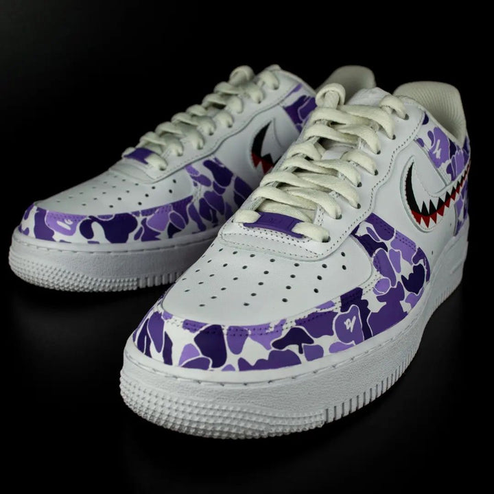 Purple Camo Shark Teeth Custom Air Force 1