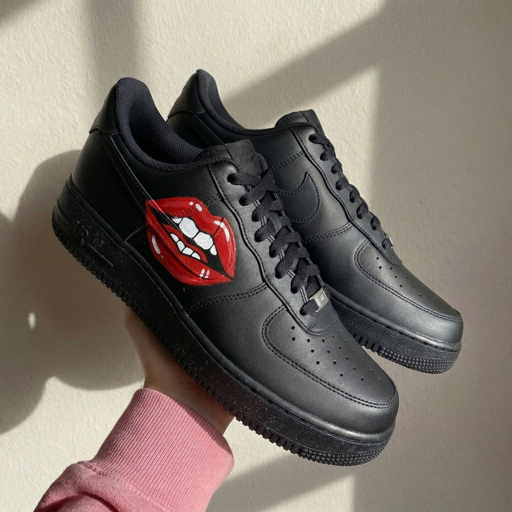 Red Lips Black Custom Air Force 1