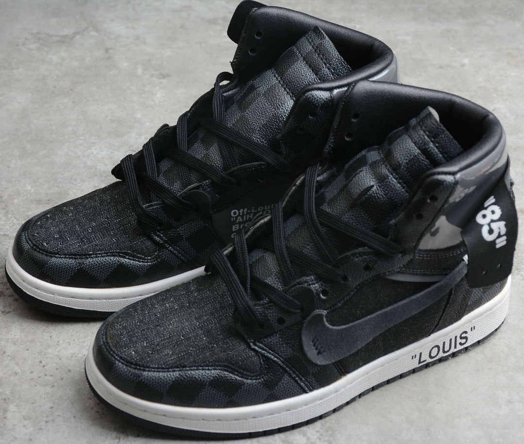 BLACK OFF-LOUIS LV Custom Air Jordan 1