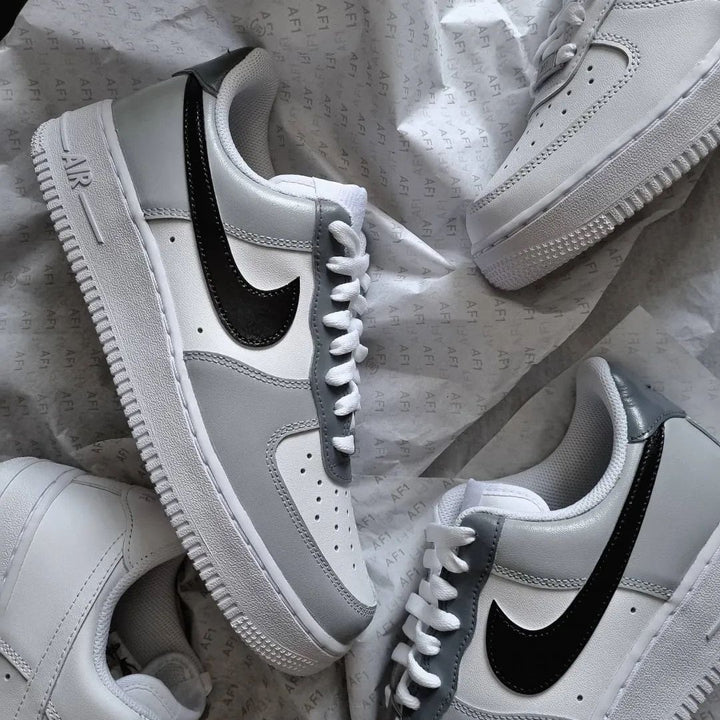 Simple Gray Black Custom Air Force 1