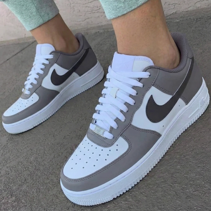 Simple Gray White Custom Air Force 1