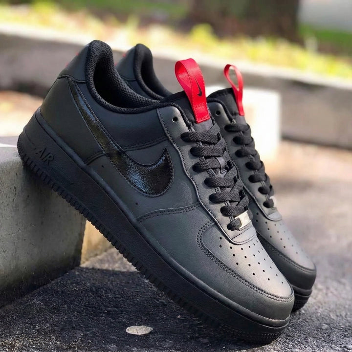 Slick Black Red Custom Air Force 1