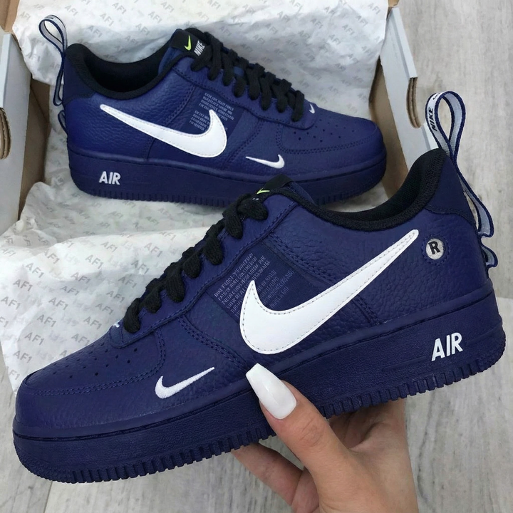 Smooth Navy White Custom Air Force 1