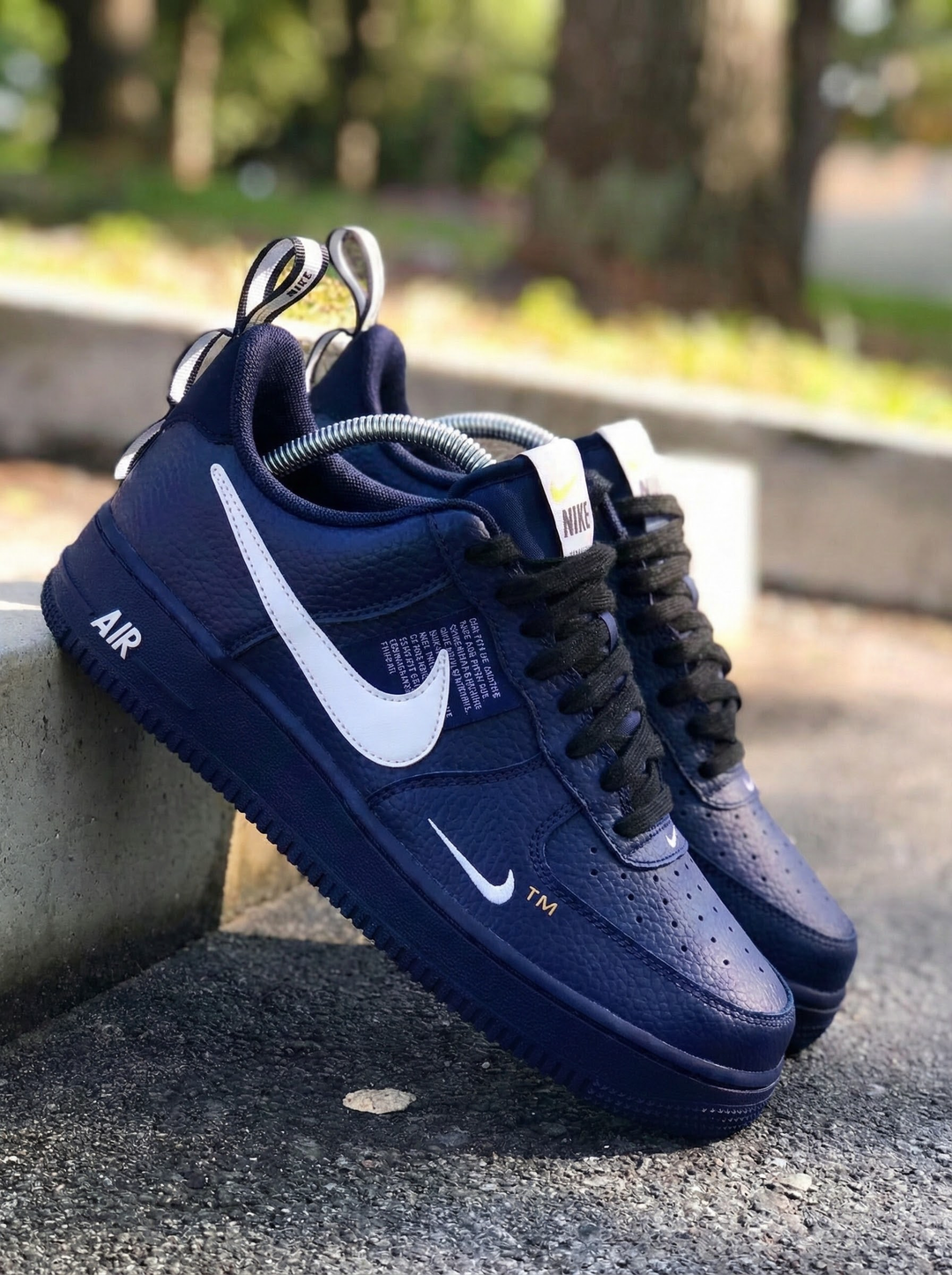 Smooth Navy White Custom Air Force 1