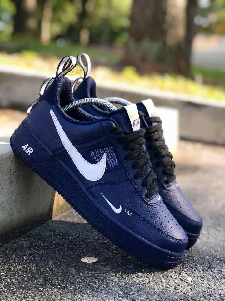 Smooth Navy White Custom Air Force 1