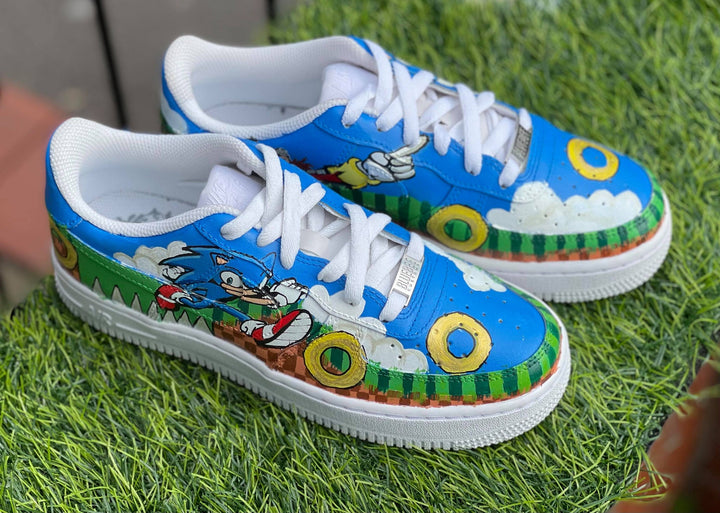 Sonic The Hedgehog Theme Blue Green Custom Air Force 1