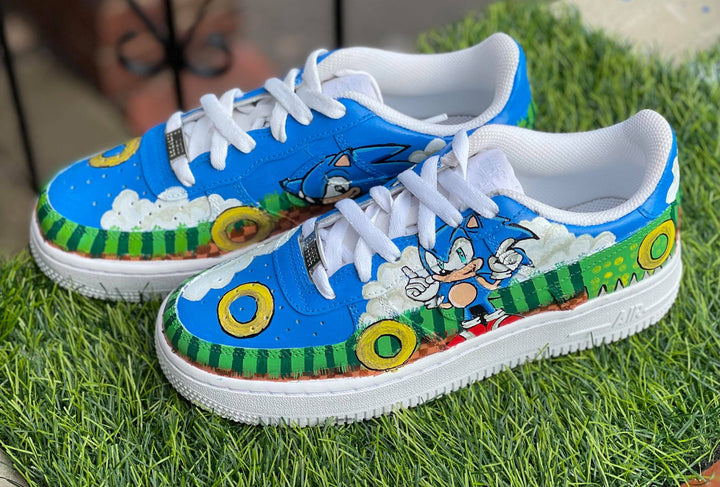 Sonic The Hedgehog Theme Blue Green Custom Air Force 1