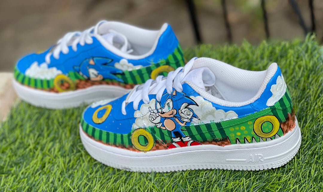 Sonic The Hedgehog Theme Blue Green Custom Air Force 1
