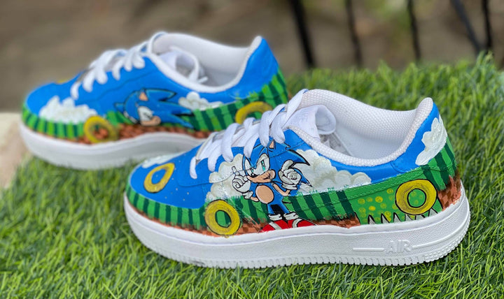 Sonic The Hedgehog Theme Blue Green Custom Air Force 1