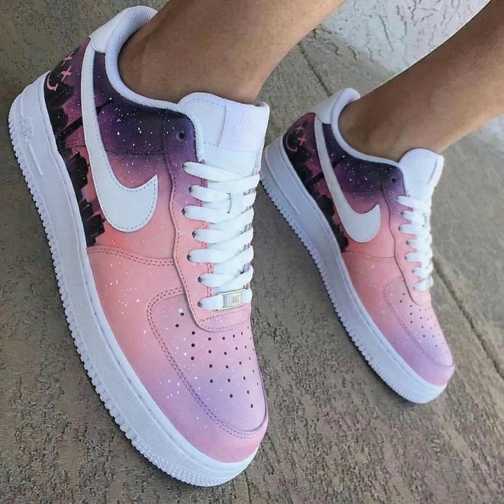 Space Cityscape Baby Pink Purple Custom Air Force 1