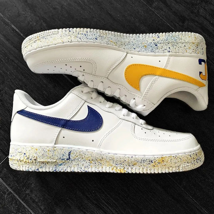 Speckled Design Yellow Blue Custom Air Force 1