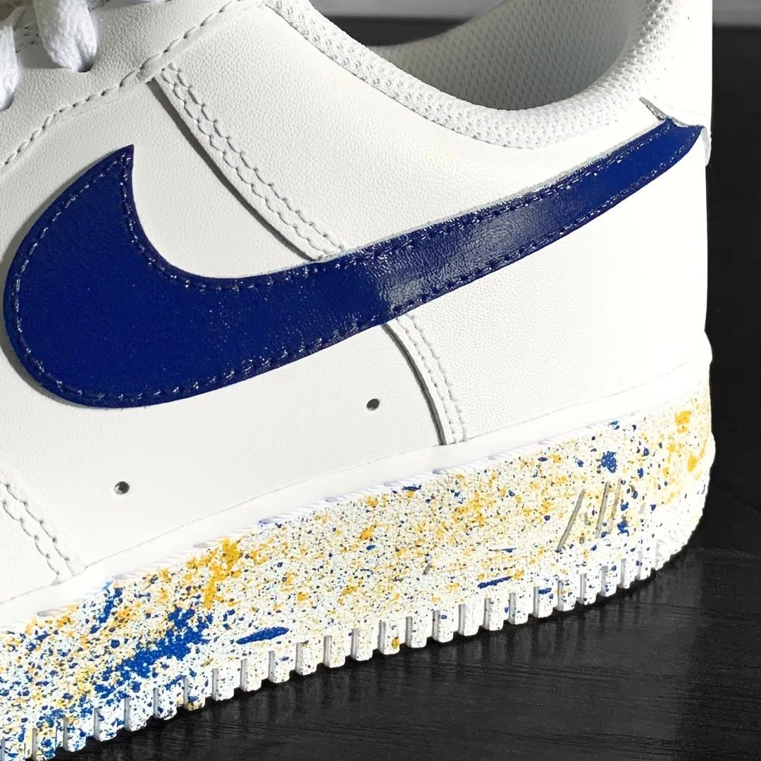 Speckled Design Yellow Blue Custom Air Force 1