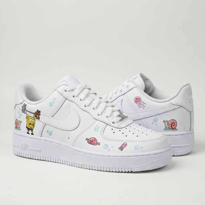 SpongeBob Cartoon Baby Pink Blue Custom Air Force 1
