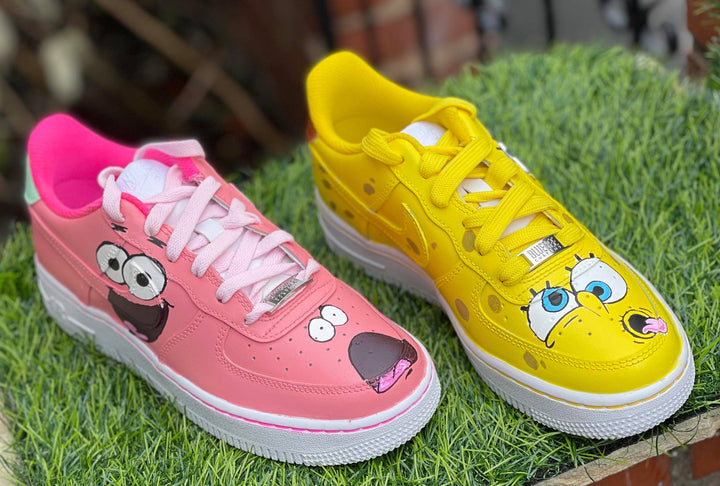 SpongeBob Theme Baby Pink and Yellow Custom Air Force 1
