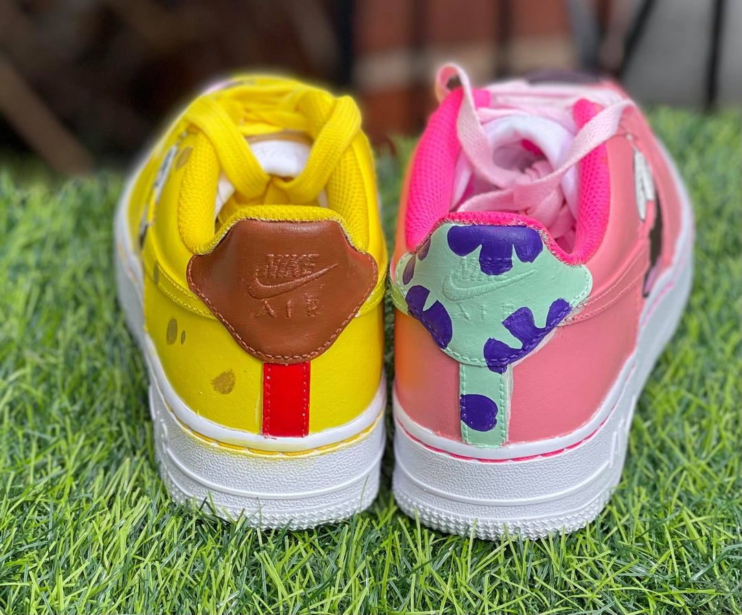 SpongeBob Theme Baby Pink and Yellow Custom Air Force 1