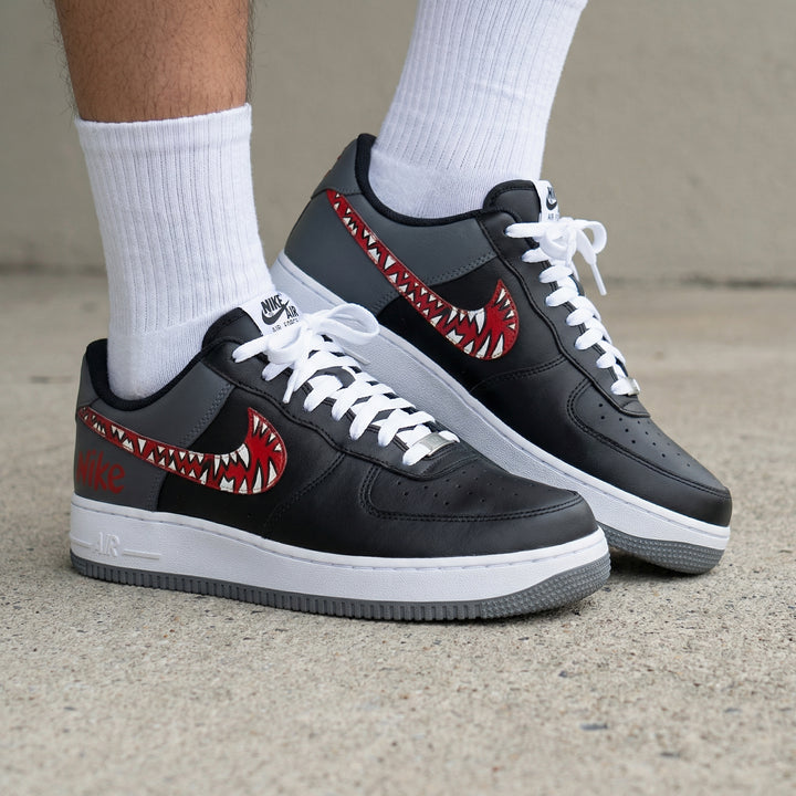 Stranger Things Black Gray Custom Air Force 1