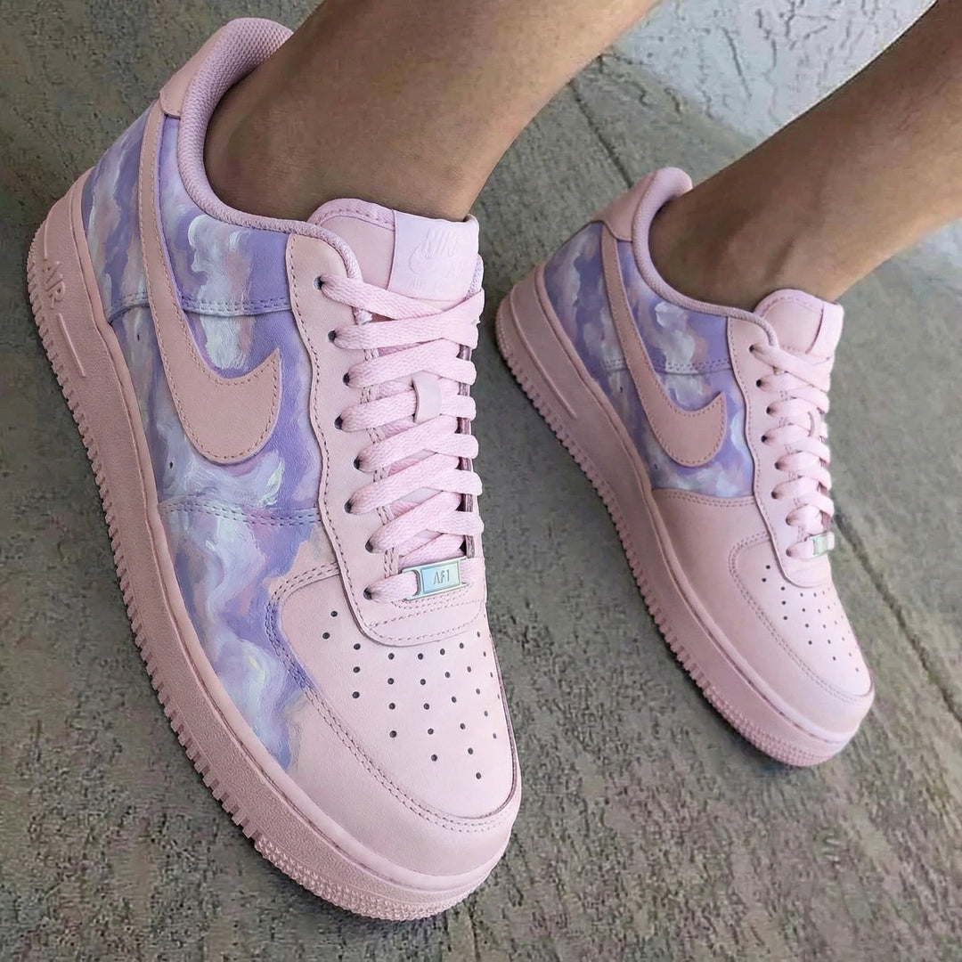 Watercolor Baby Pink Purple Custom Air Force 1