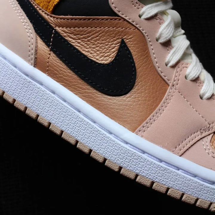 Yellow Suede and Beige Pink Custom Air Jordan 1