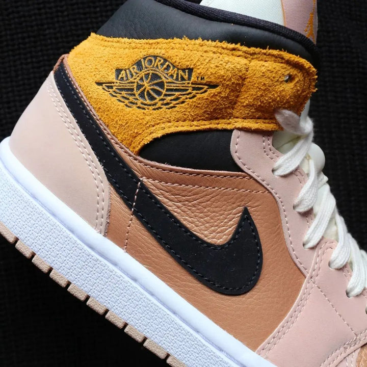 Yellow Suede and Beige Pink Custom Air Jordan 1
